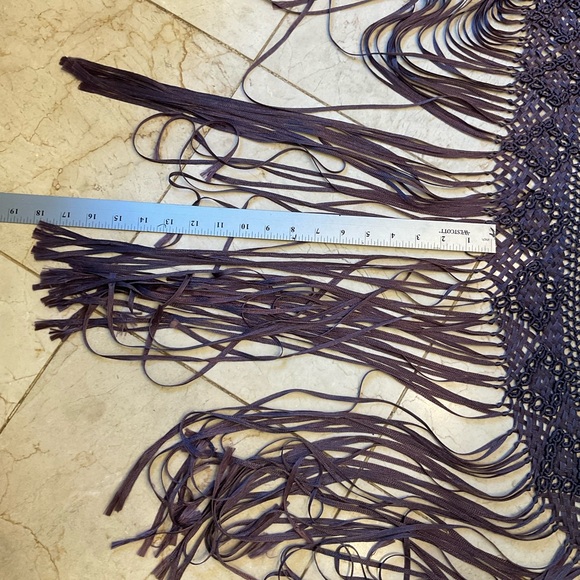 Fringe Shaw / Wrap / Scarf, Purple, Excellent Condition, 62” x 36” - Picture 12 of 12